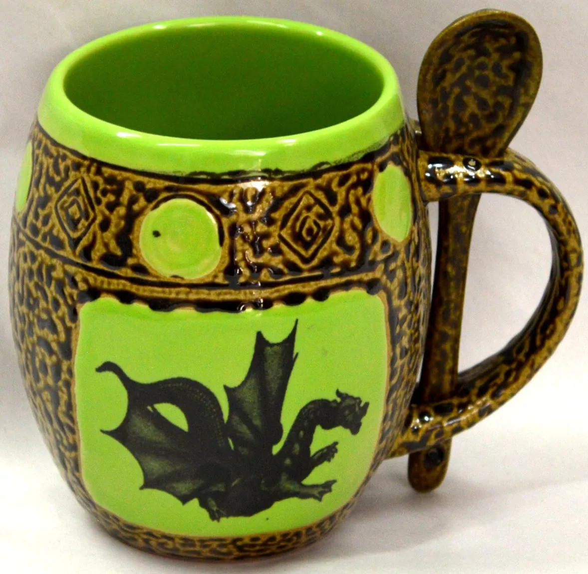 Dragon Mugs with Spoons Box Set of 4