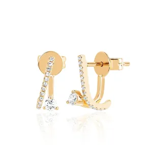 EF Collection - 14K Prong Set Diamond Illusion Stud Earrings