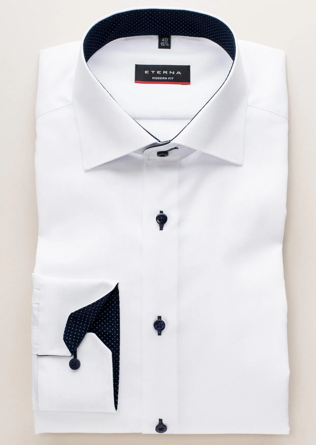 ETERNA - Chemise manches longues Modern Fit - Blanc