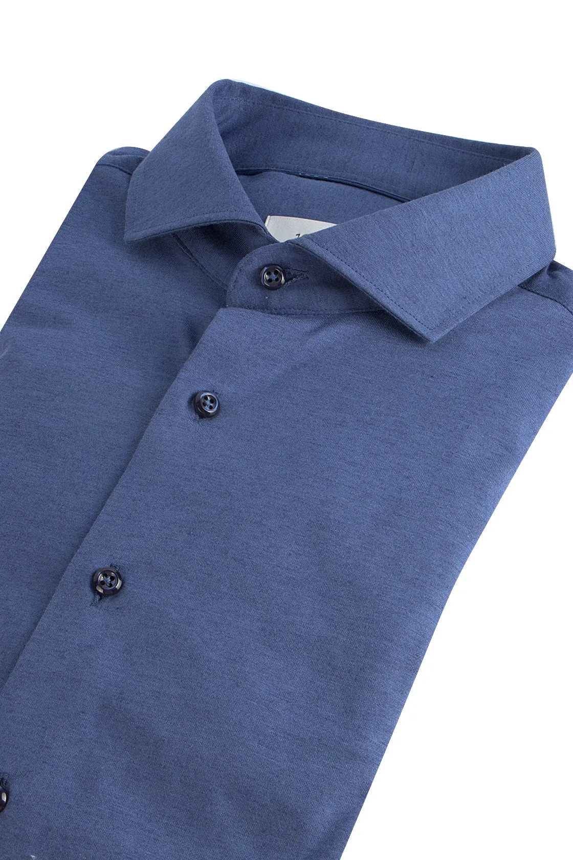 Eterna YS82 Slim Fit Jersey Shirt Blue