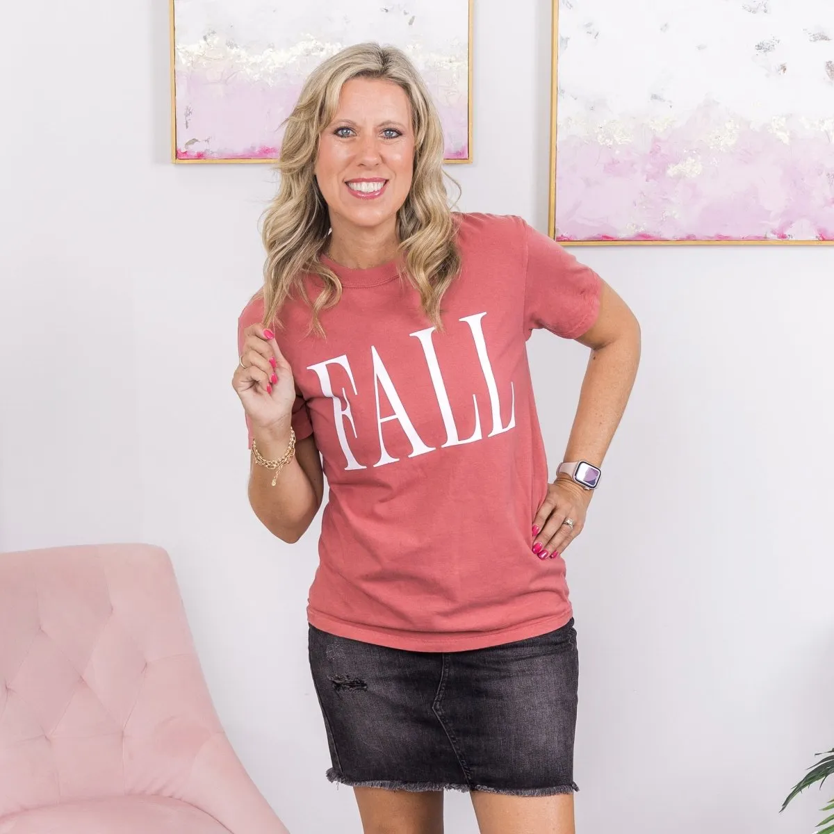 Fall Bold Tall Letter Comfort Color Graphic Tee