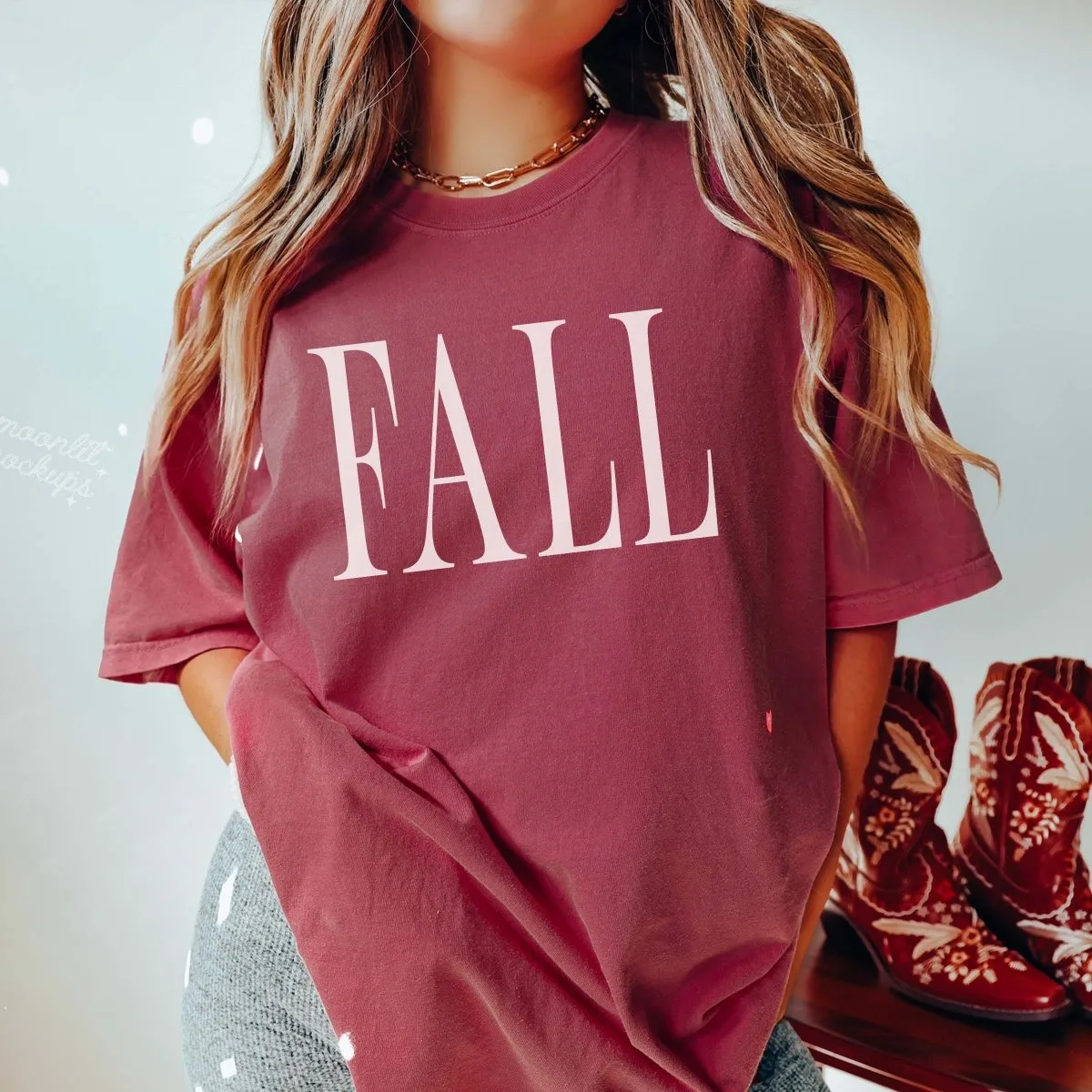 Fall Bold Tall Letter Comfort Color Graphic Tee