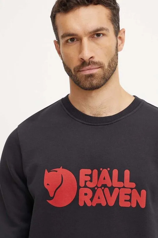 Fjallraven tracksuit sweatshirt Fjällräven Logo black color with a print F84142.550