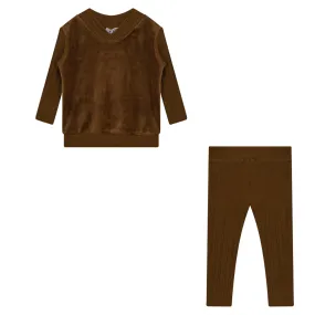 FYI Pinecone Velour Vneck Yoke Two Piece