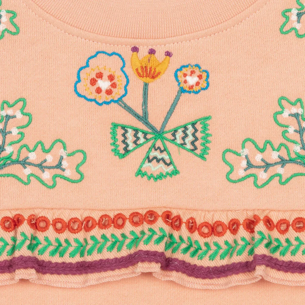 Girls Pink Embroidered Acorn Tracksuit