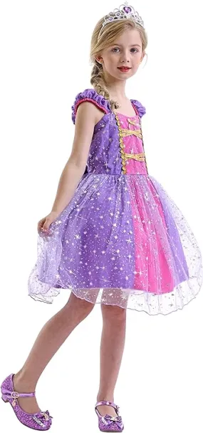 Girls Rapunzel Costume Princess Dress S3907268