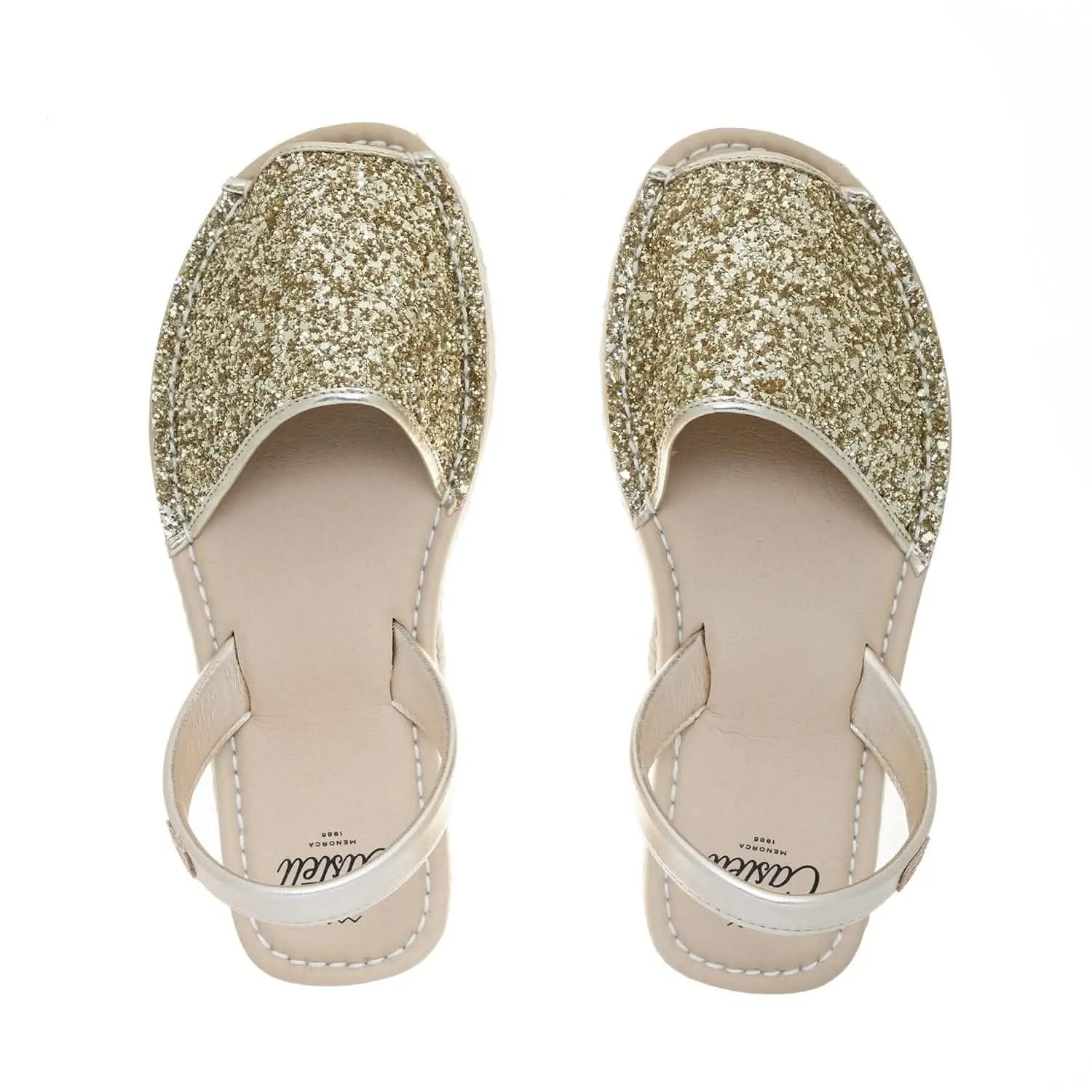 Glitter Platform Menorcan Espadrille For Women - Doble Yute 2283R 2 Glitter