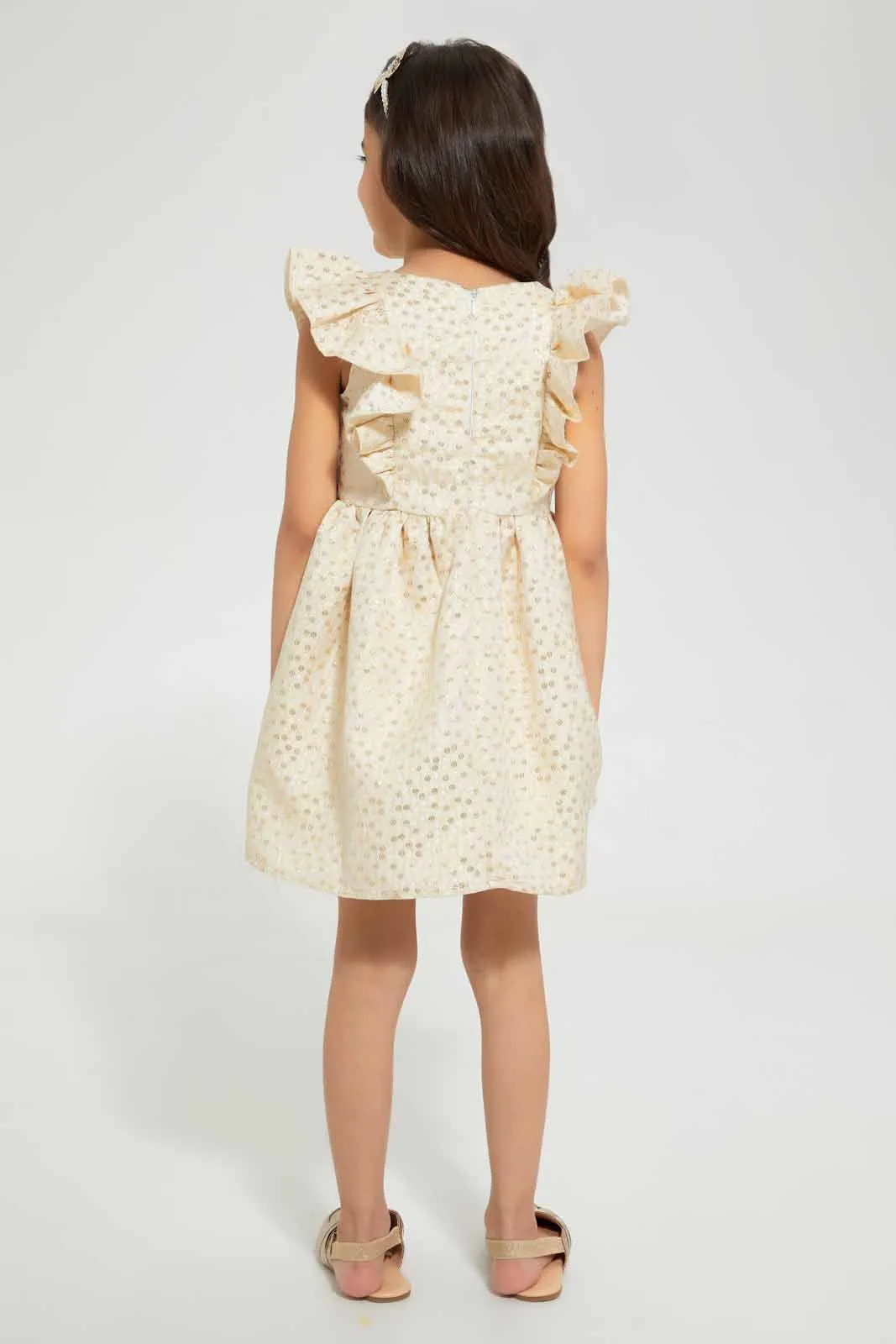 Gold Lurex Jacquard Dress