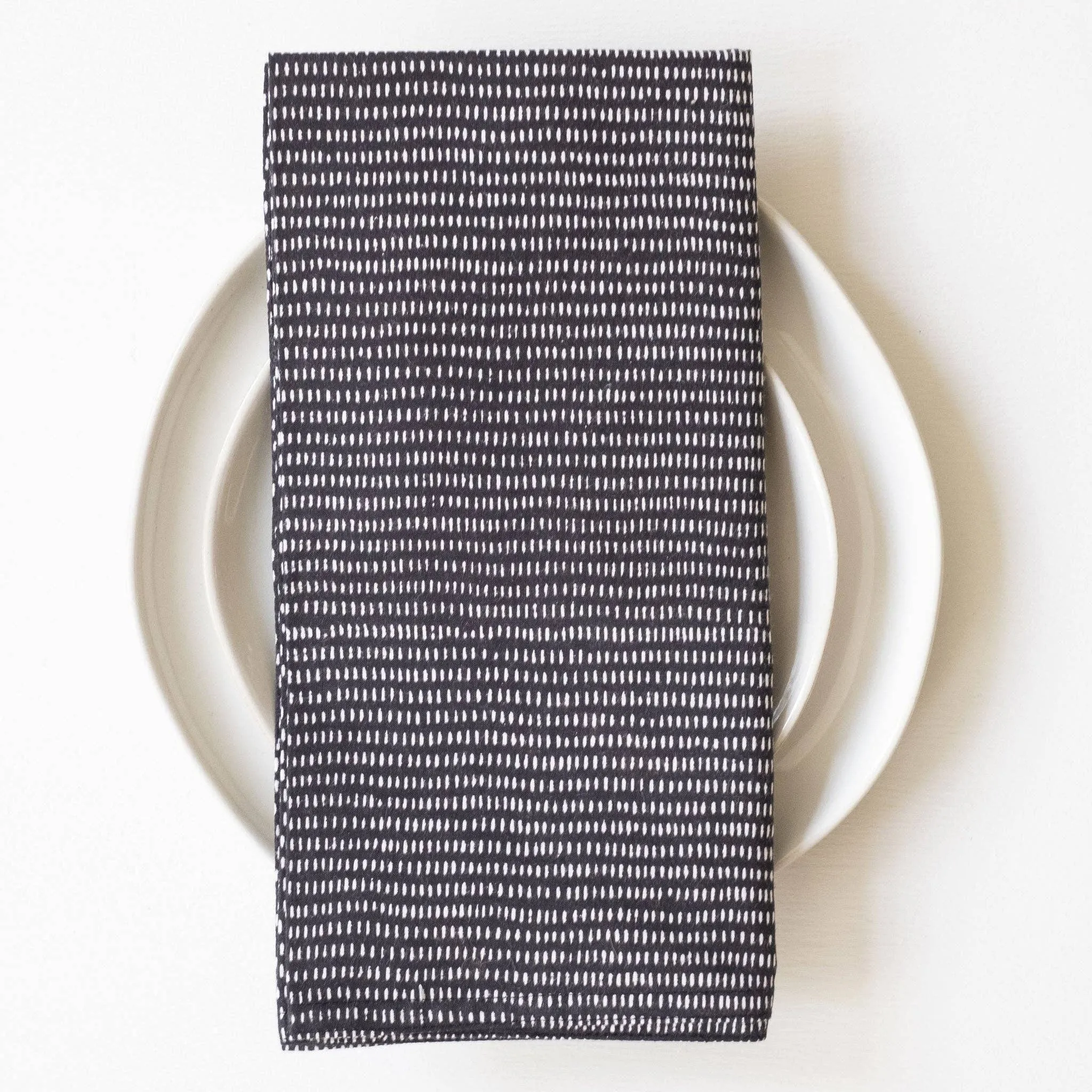 Graymarket Design - Alice Stripes Midnight Block Printed Napkins - set of 4