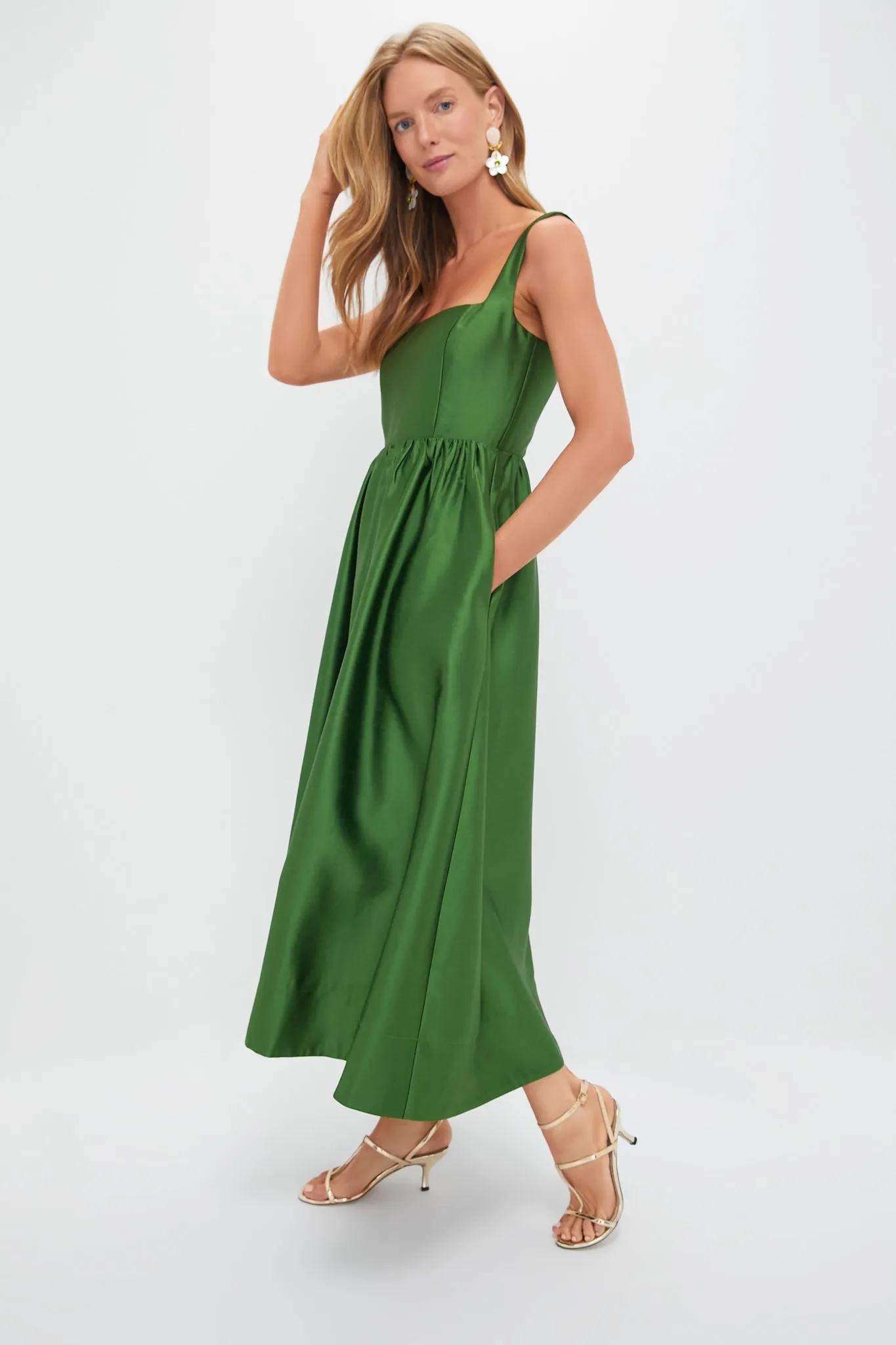 Green Dupioni Esme Dress