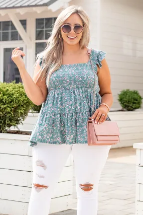 Half A Heart Top, Teal