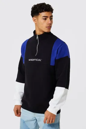 Half Zip Man Official Colour Block Sweat 