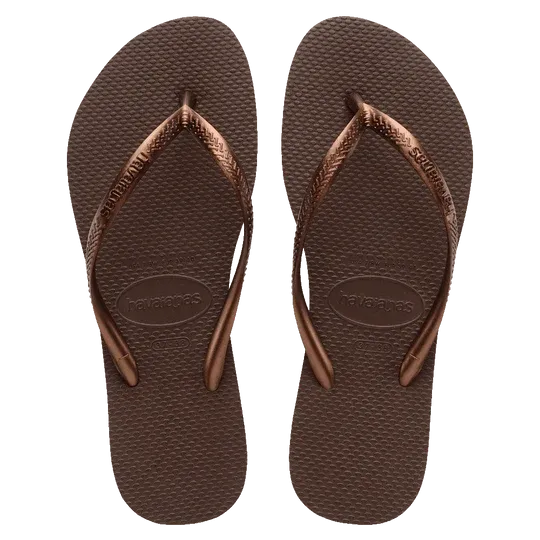 Havaianas Slim Metallic Dark Brown/Metal Accoused