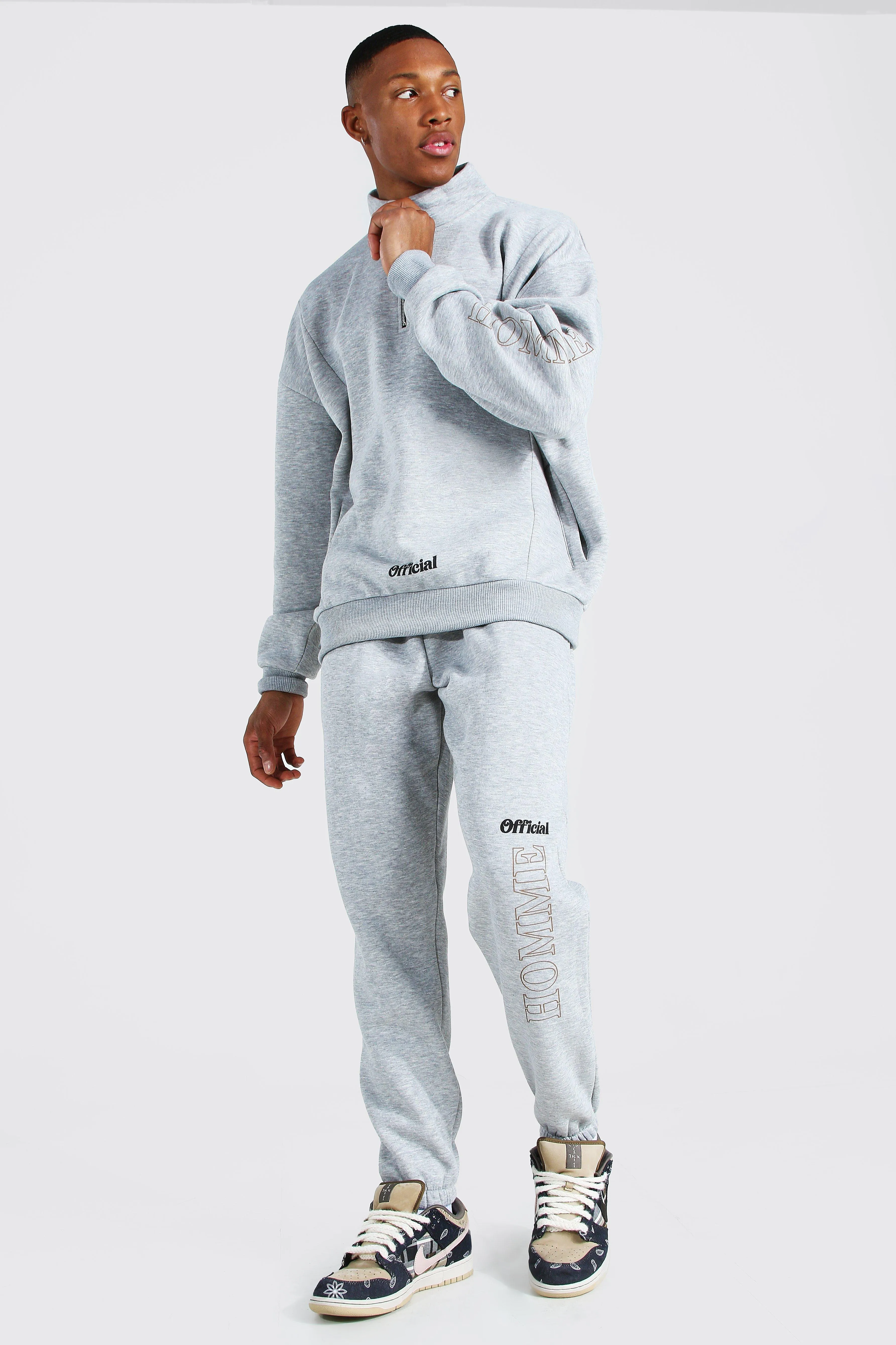 Homme Oversized Funnel Neck Tracksuit | boohooMAN UK