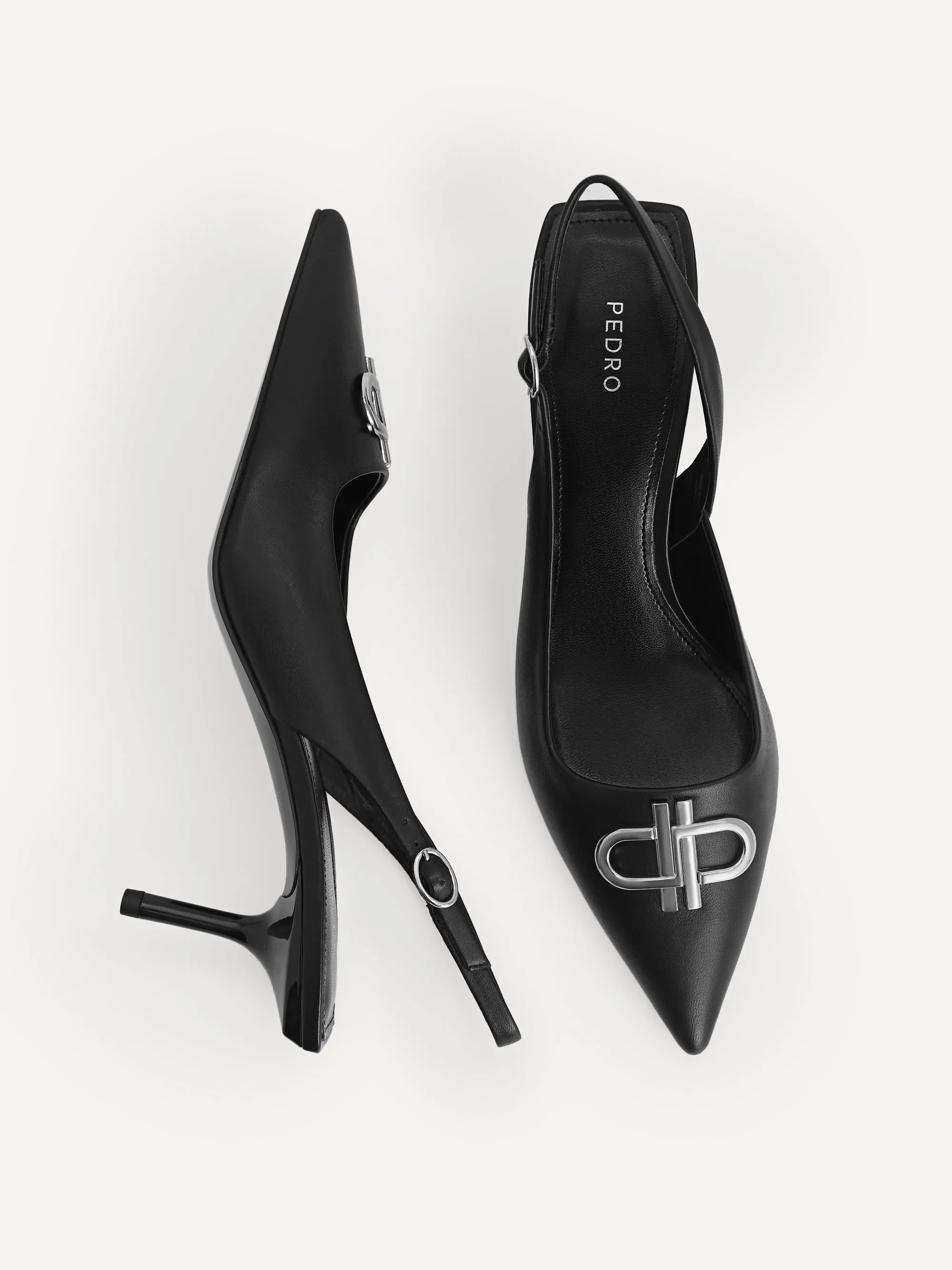 Icon Leather Pointed Slingback Pumps