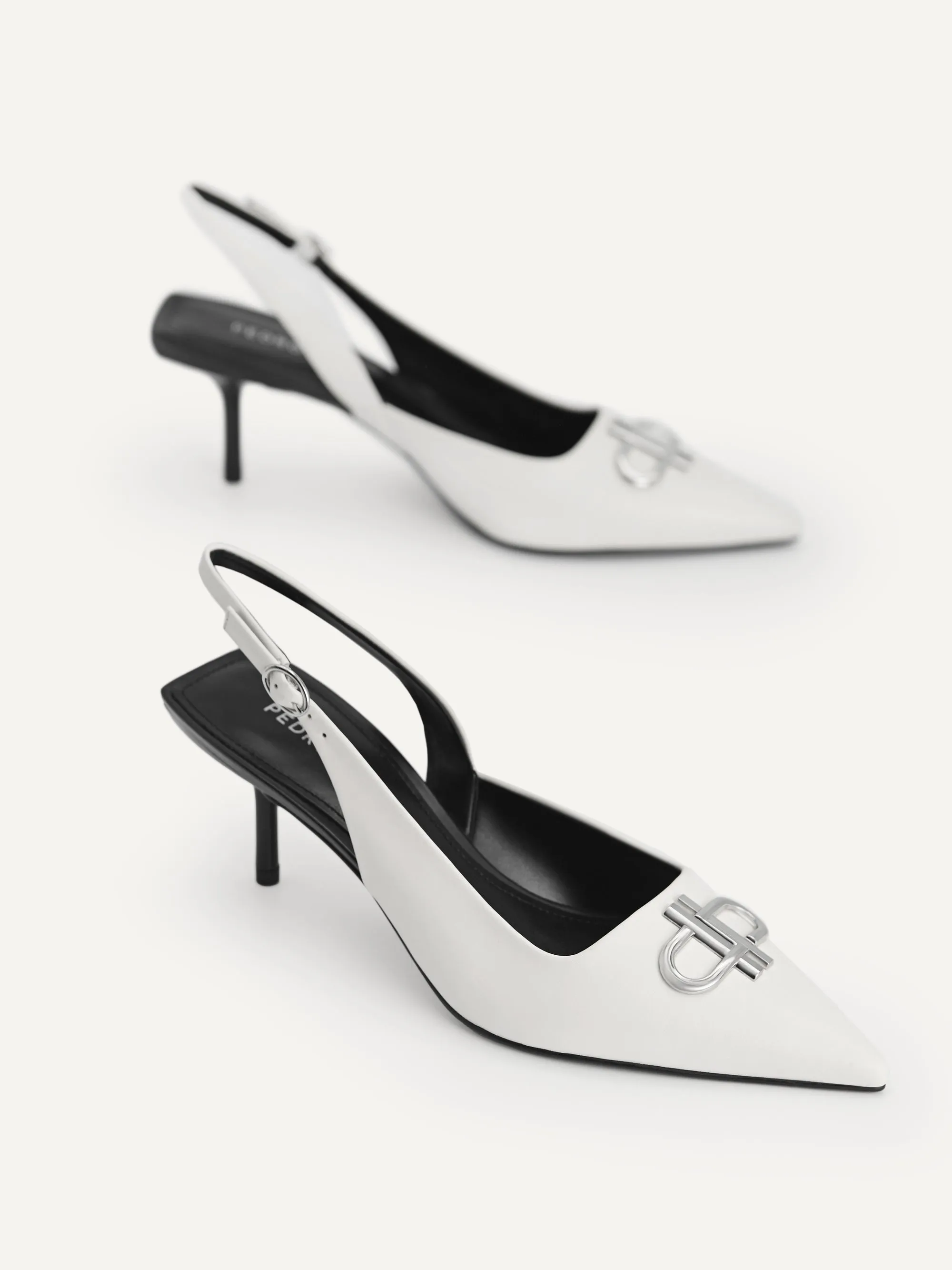 Icon Leather Pointed Slingback Pumps