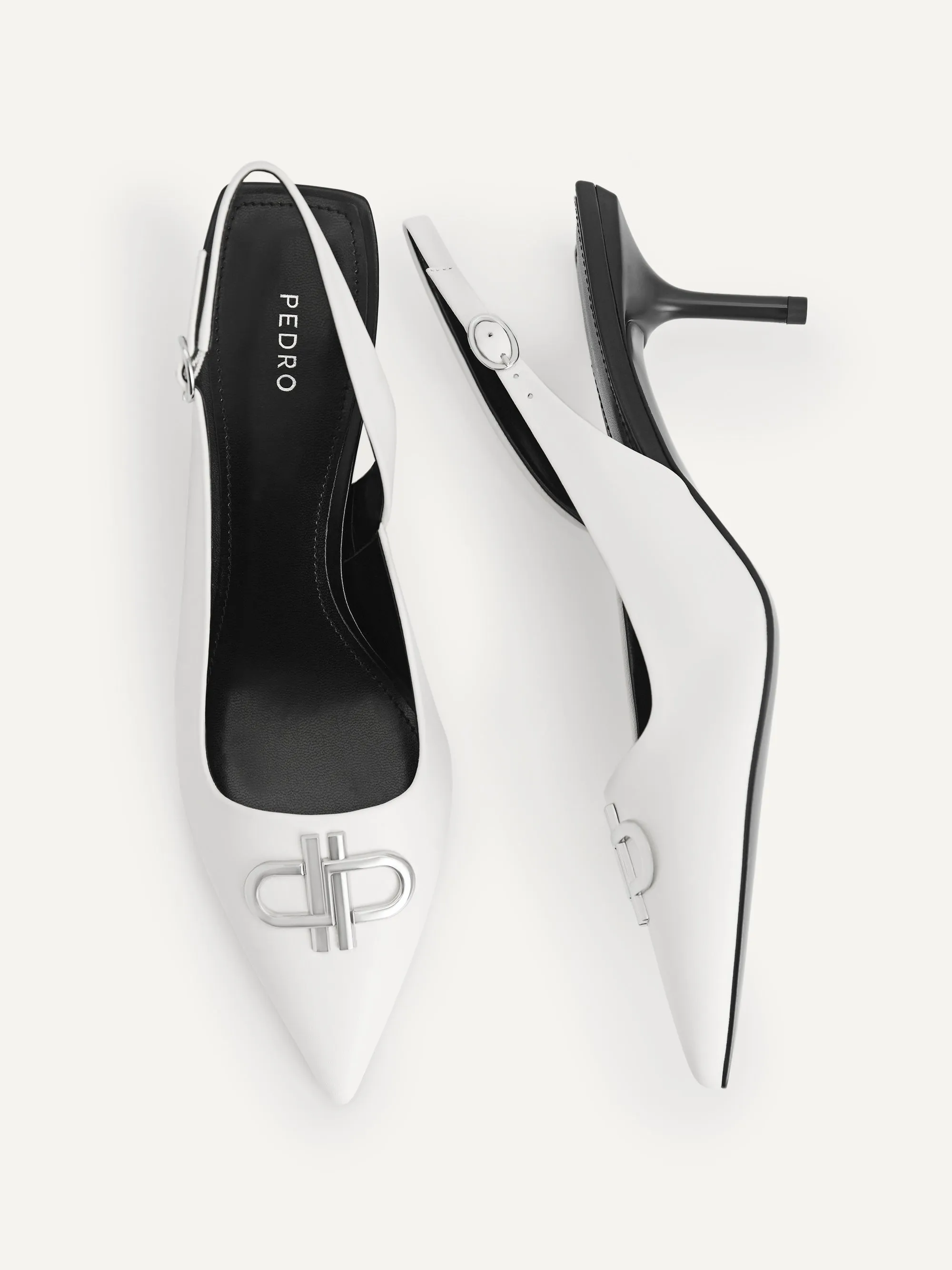 Icon Leather Pointed Slingback Pumps