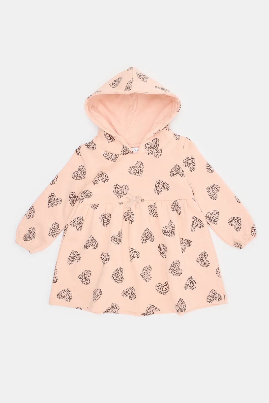 Infant Girls Pink Hooded Sweat Dress