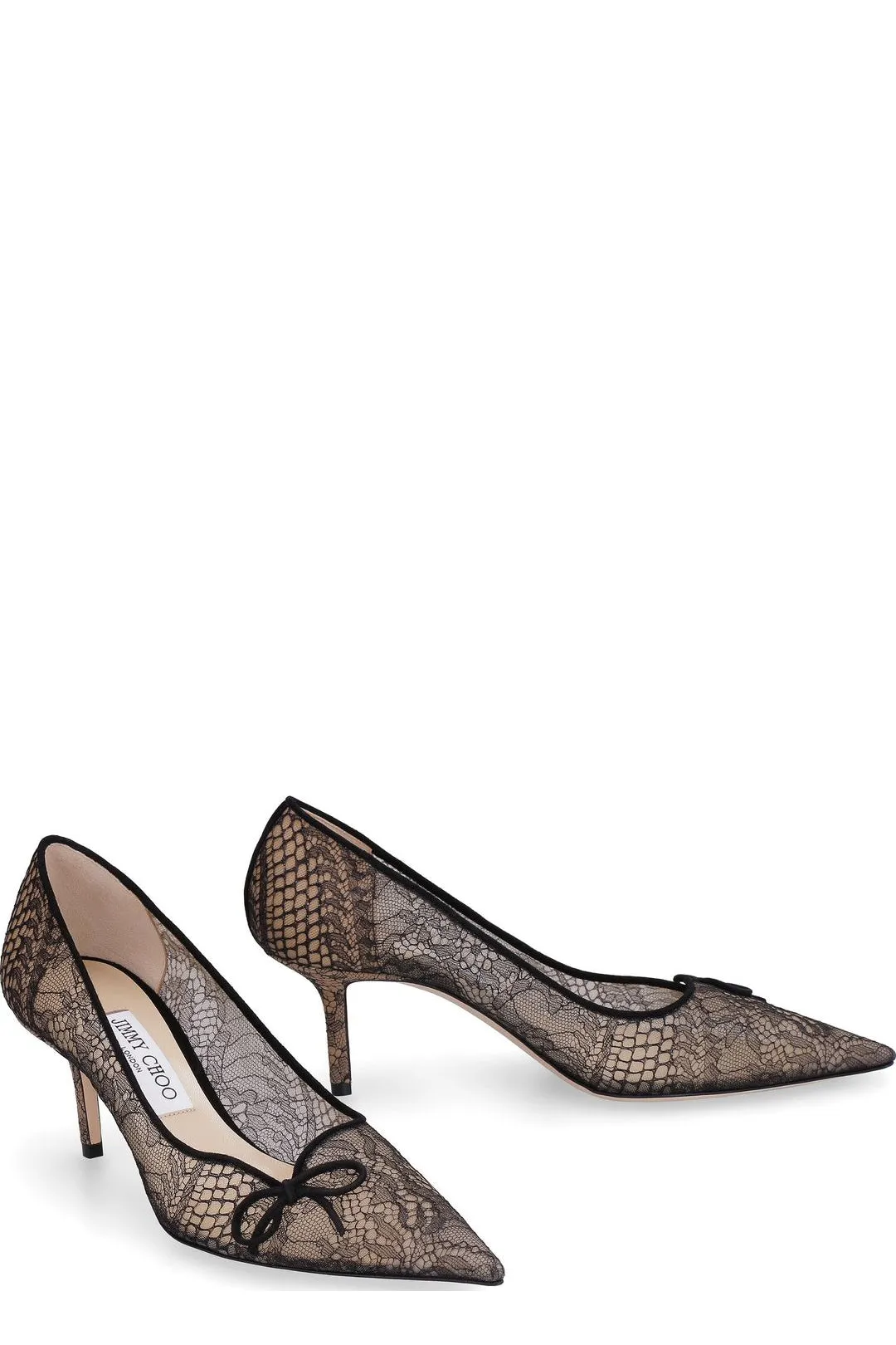 Jimmy Choo 65 Pointed Toe Lace Pumps