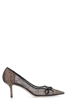 Jimmy Choo 65 Pointed Toe Lace Pumps