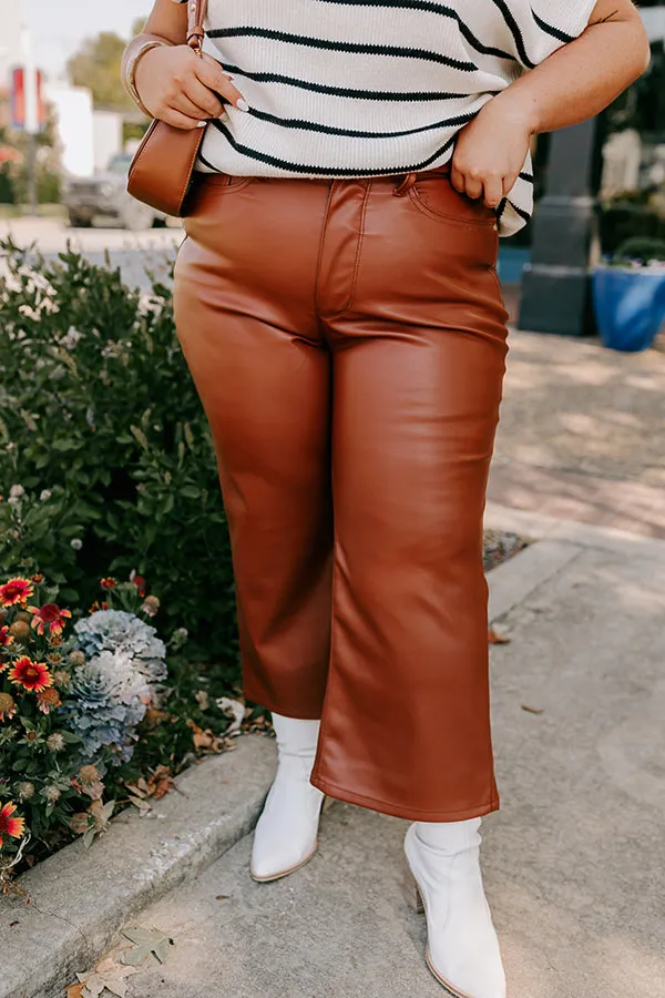 JUDY BLUE Autumn High Waist Faux Leather Pants Curves