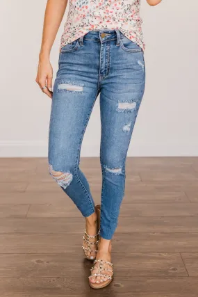 Just USA Distressed Skinny Jeans- Sienna Wash