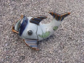 Ken Edwards Pottery Smiling Fish (E2) sculpture or pen or pencil holder