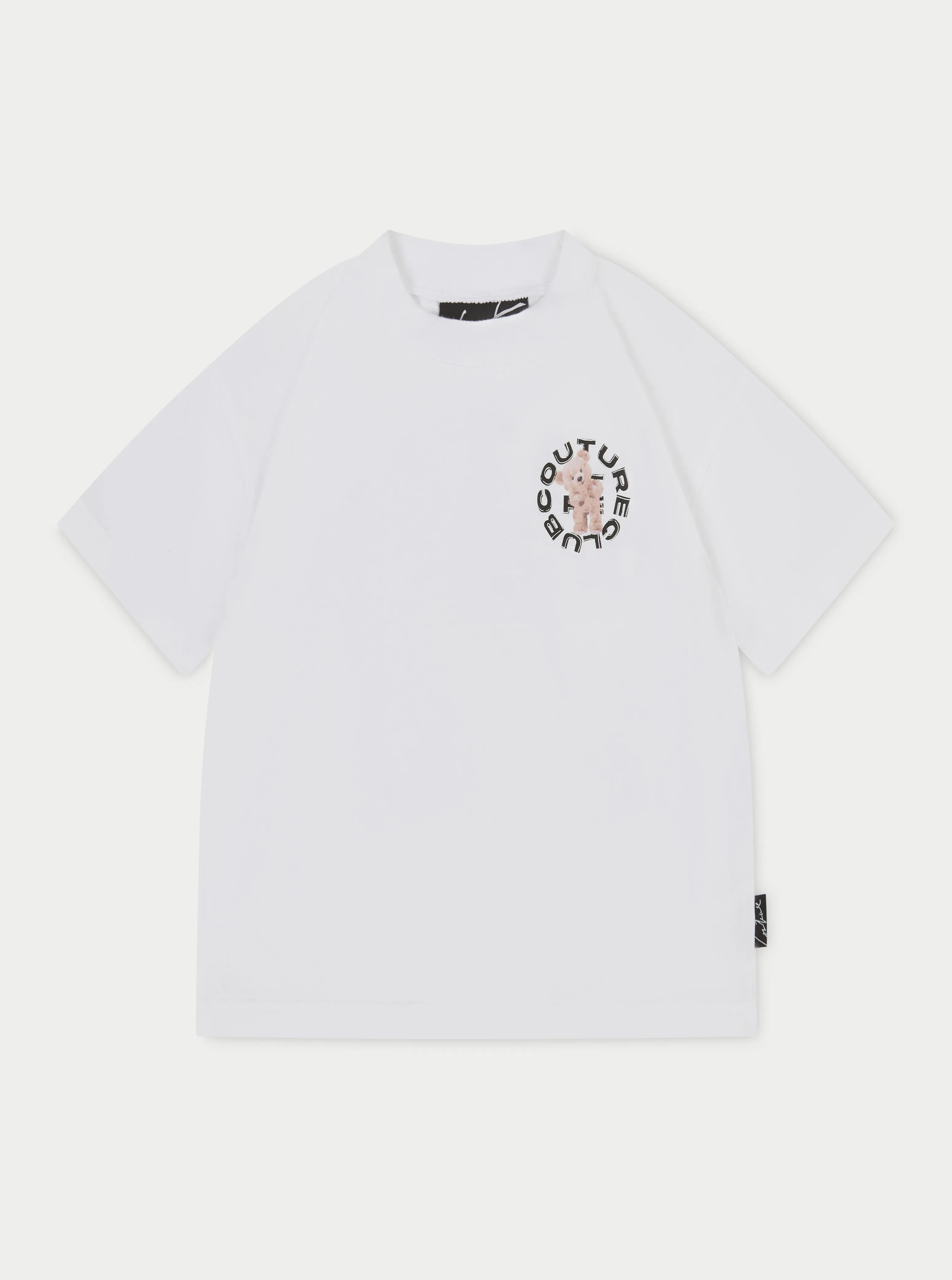 KIDS CIRCLE GRAPHIC TEDDY T-SHIRT - WHITE