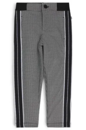 Kids' regular-fit tracksuit bottoms with houndstooth pattern