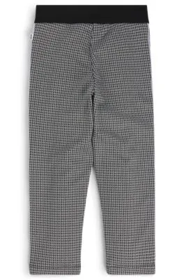 Kids' regular-fit tracksuit bottoms with houndstooth pattern