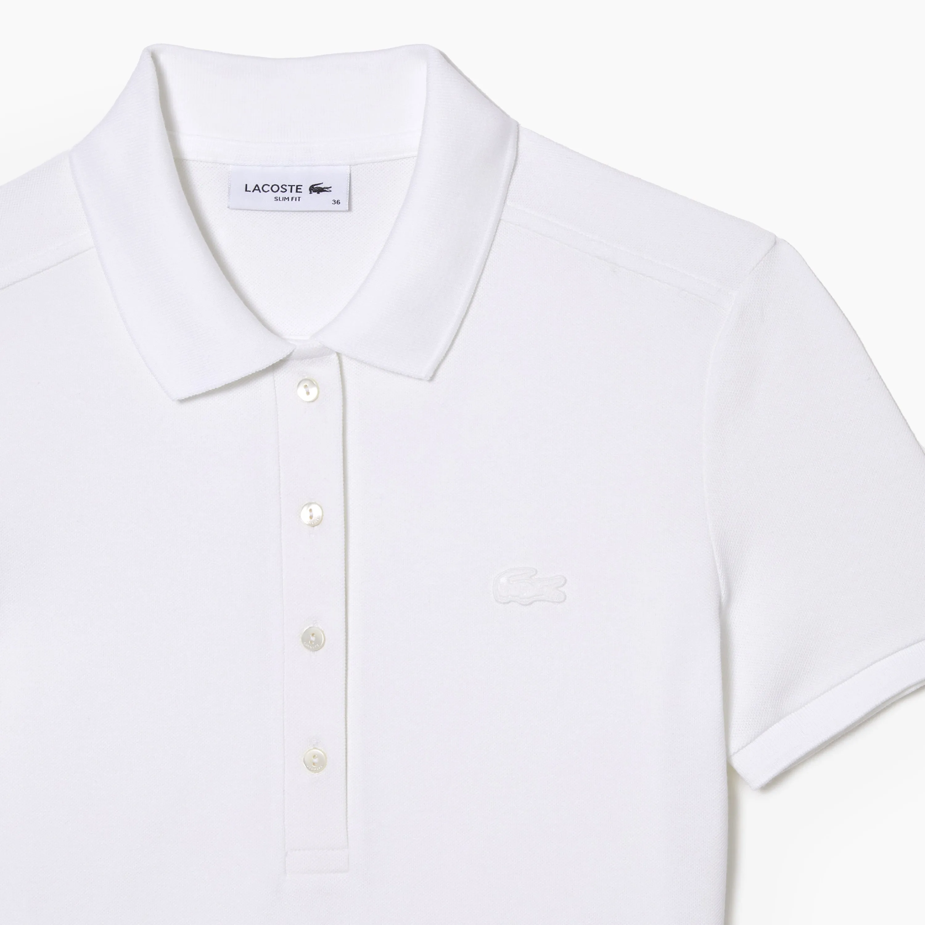 LACOSTE W' LARGE DRESS POLO BASIC LOGO & WHITE - EF5473