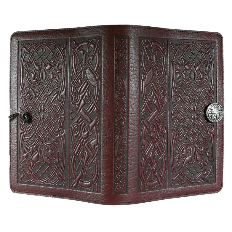 Large Leather Journal - Celtic Hounds Wine