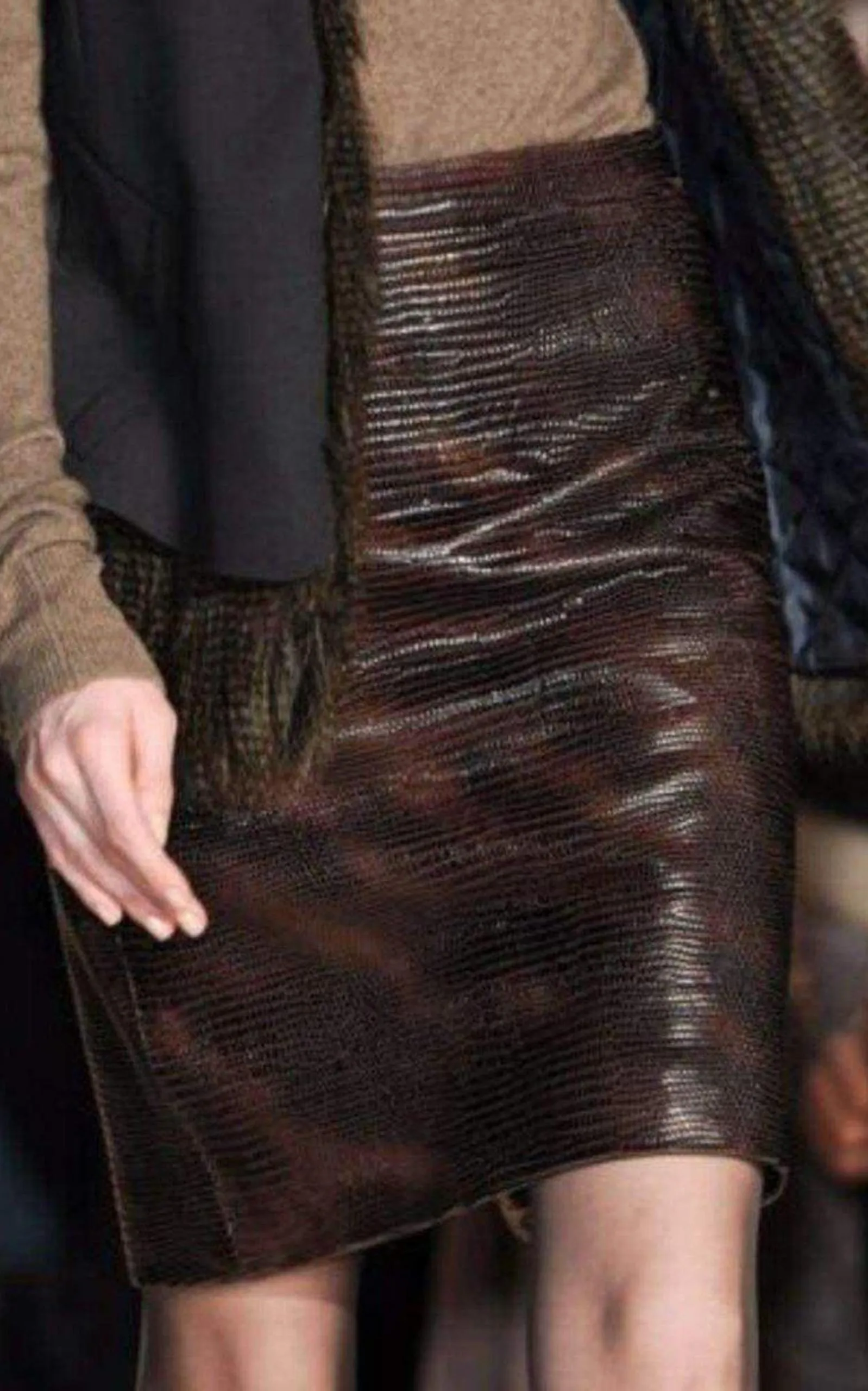 Leather Embossed Skirt