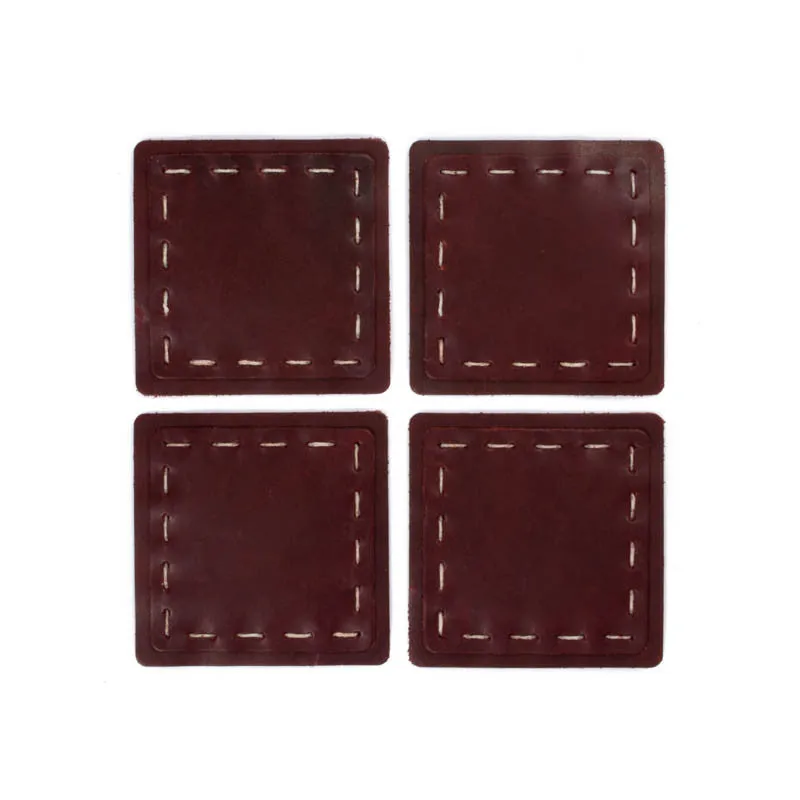 Leather Hand Sewn Coaster Set - Available in Multiple Colors