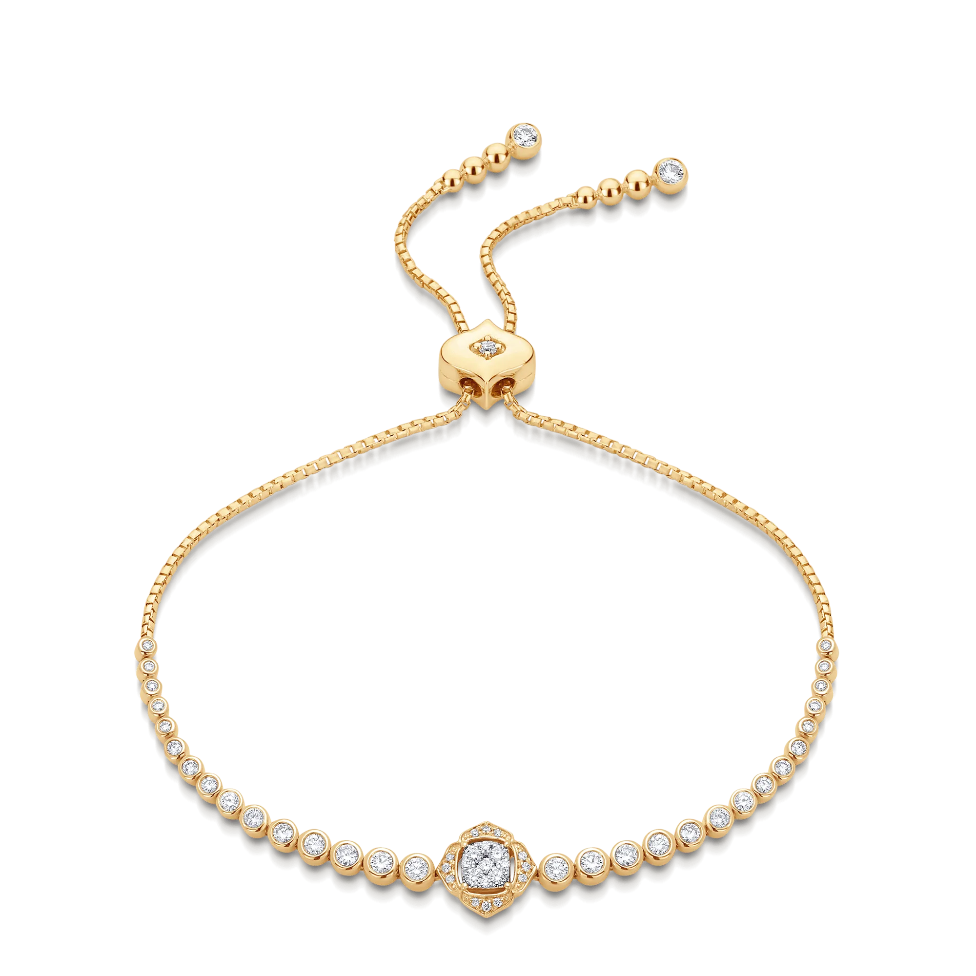 Leela Bezel Set Diamond Bolo Bracelet