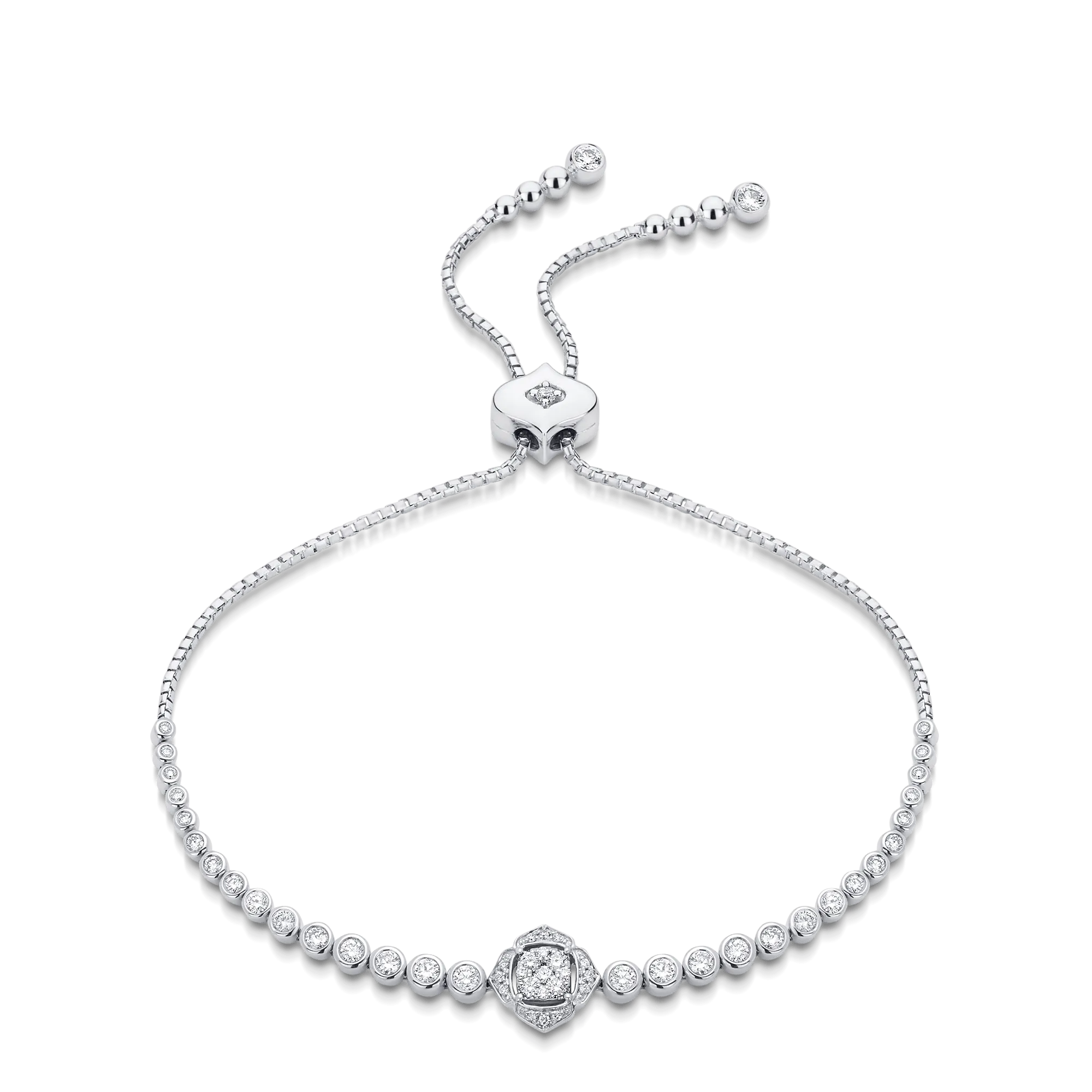 Leela Bezel Set Diamond Bolo Bracelet