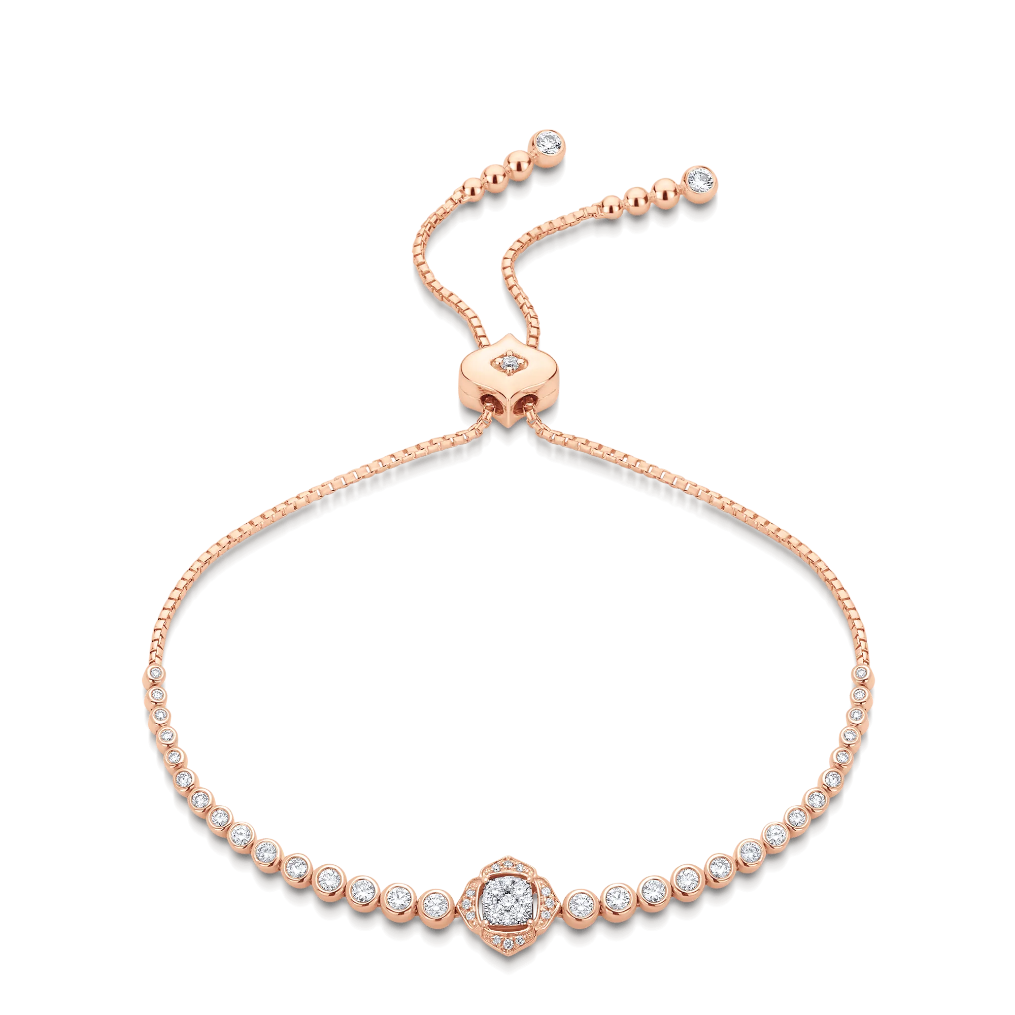 Leela Bezel Set Diamond Bolo Bracelet