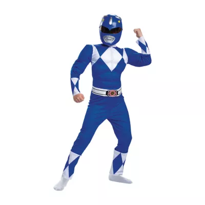 Little & Big  Boys Blue Classic Muscle Power Rangers Costume