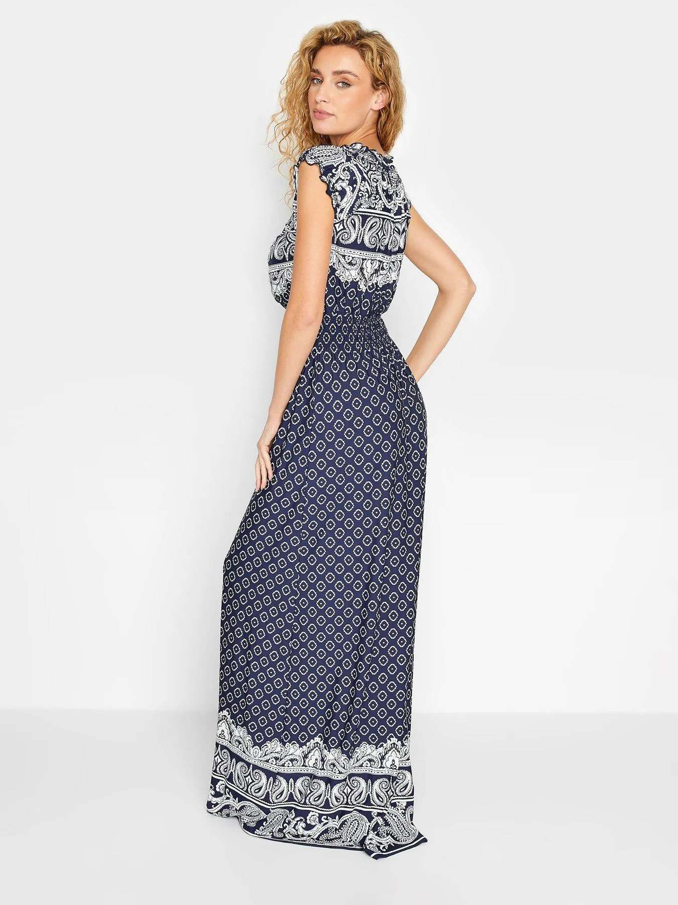 Long Tall Sally Navy Bardot Maxi Dress