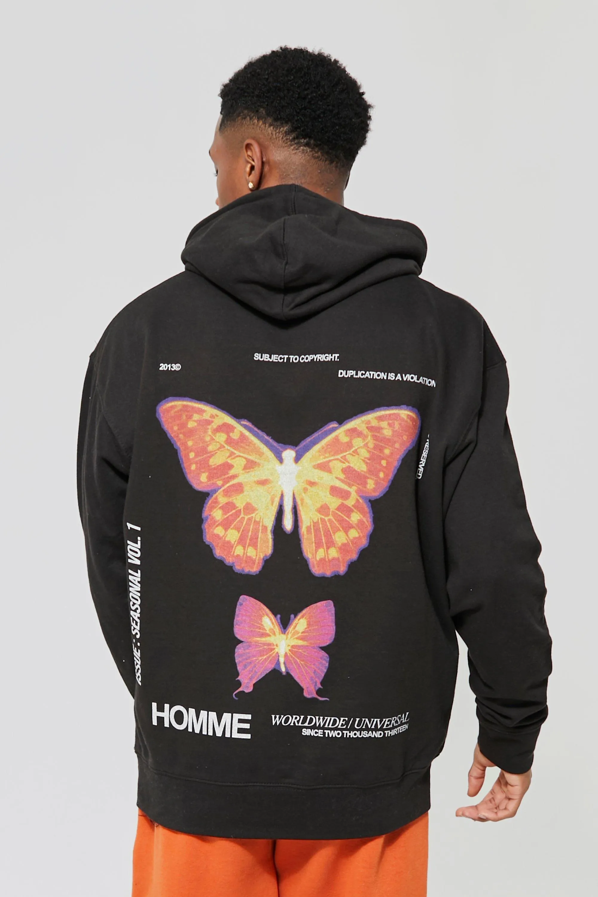 Loose Heat Front Graphic Hoodie