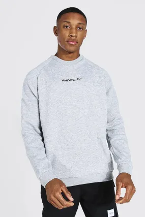 Man Official Heavyweight Raglan Sweatshirt | boohooMAN UK