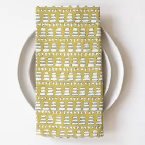 Matta Mustard Block Printed Napkins - set of 4