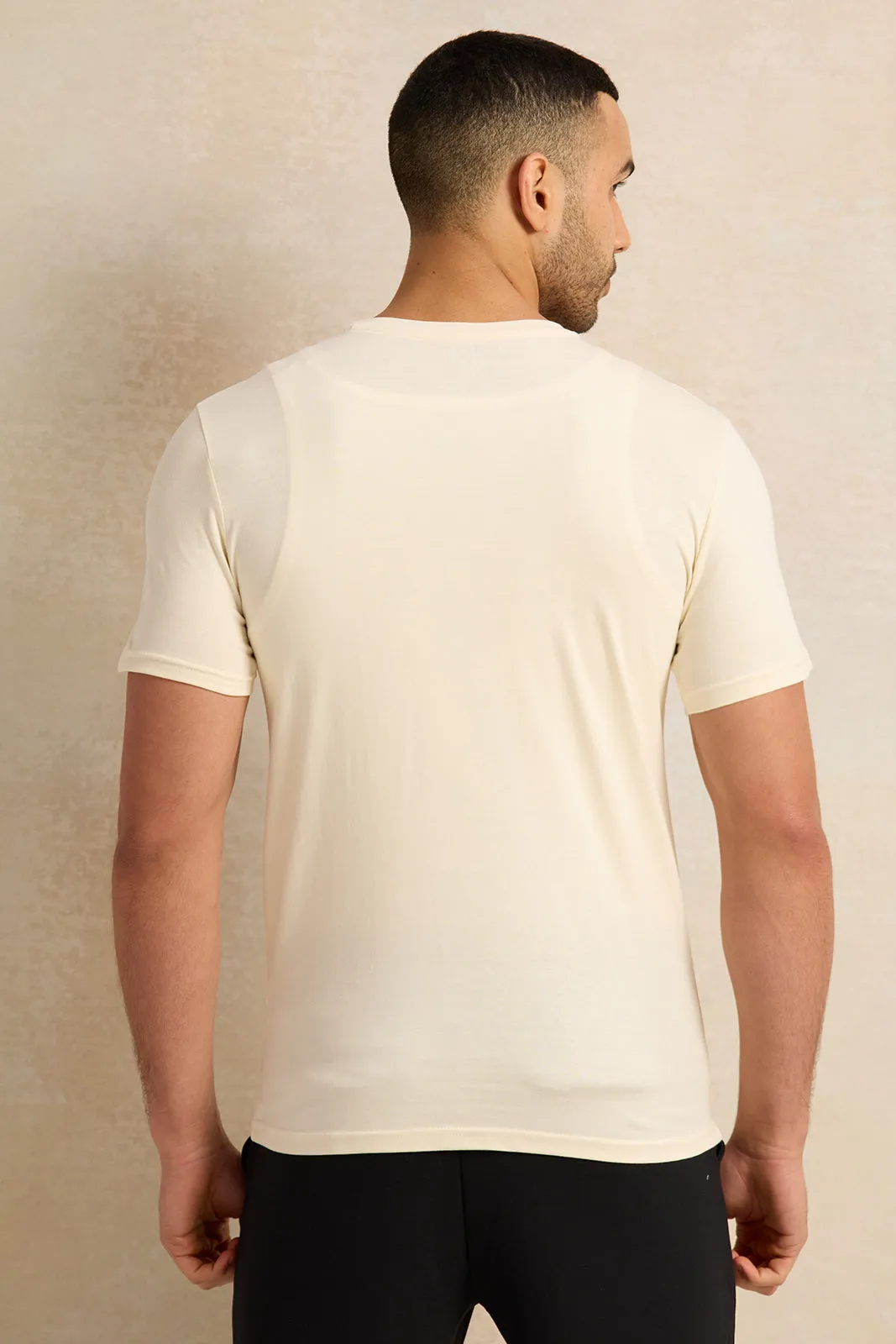 Men Ivory Graphic T-Shirt