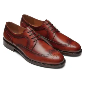 Mens brandy leather brogue oxford shoes