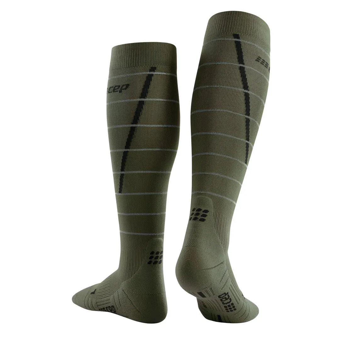 Men's Reflective Compression Tall Socks (Green)