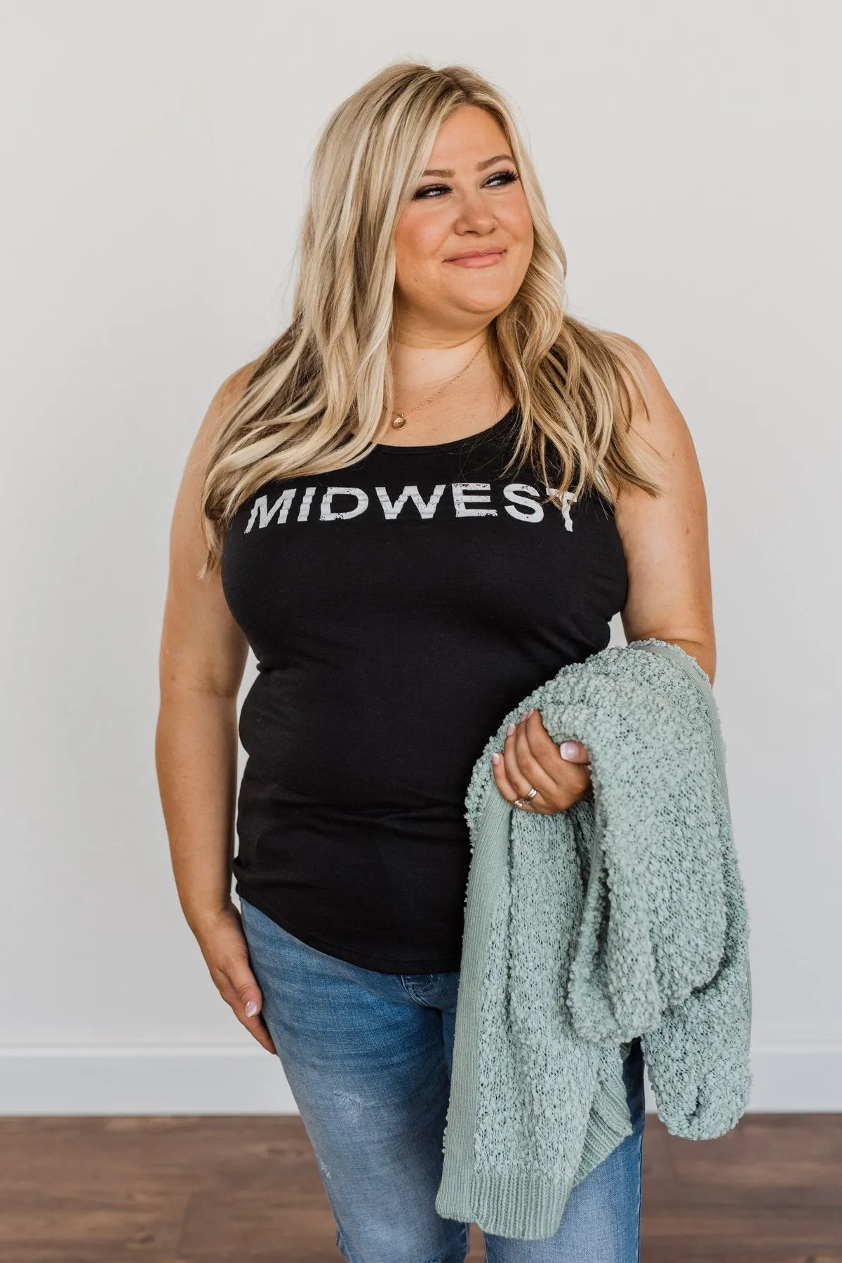 Midwest Graphic Tank Top- Black