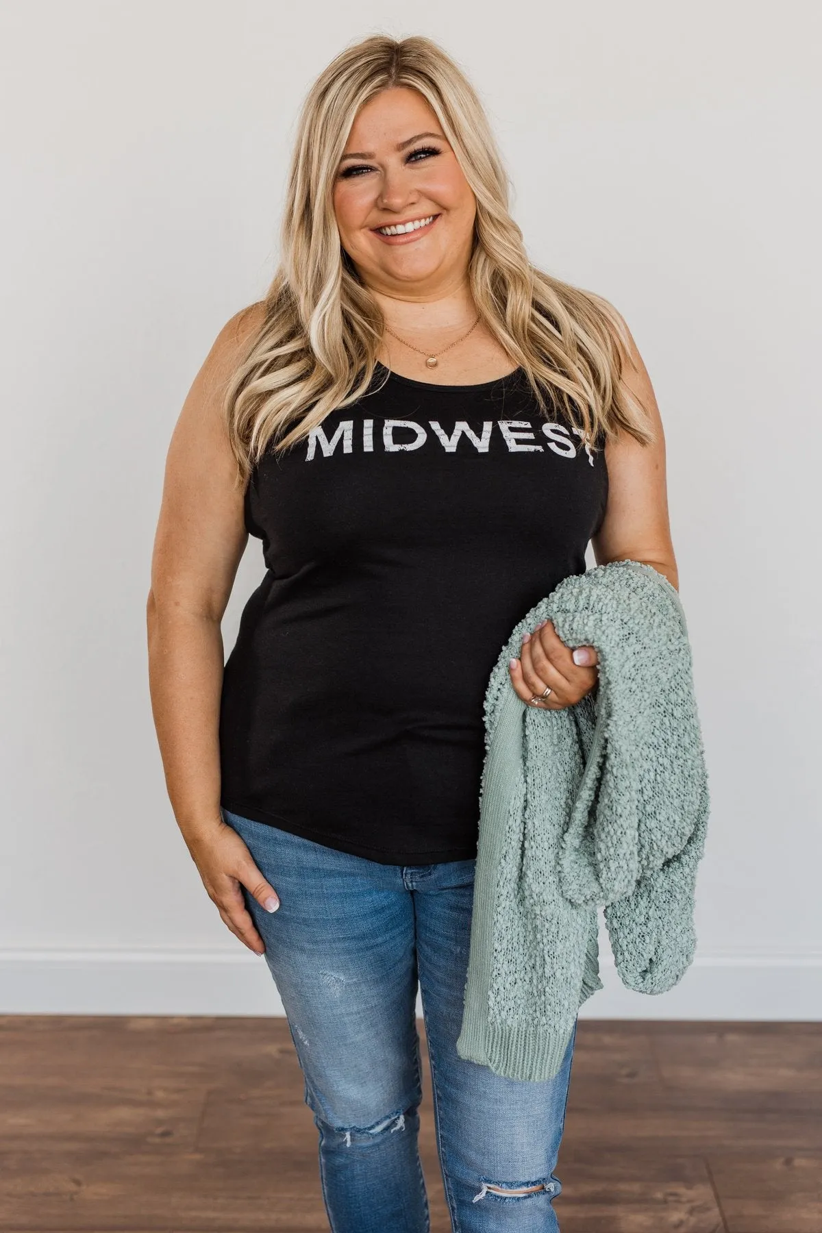 Midwest Graphic Tank Top- Black