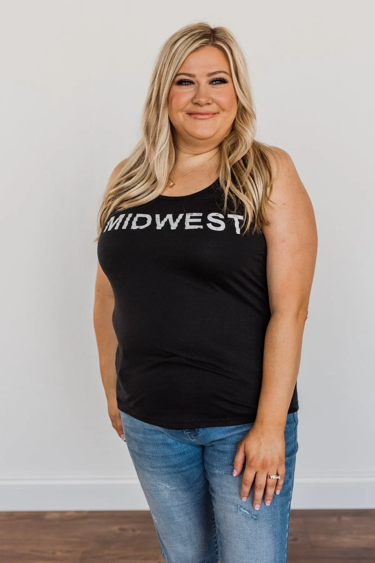 Midwest Graphic Tank Top- Black