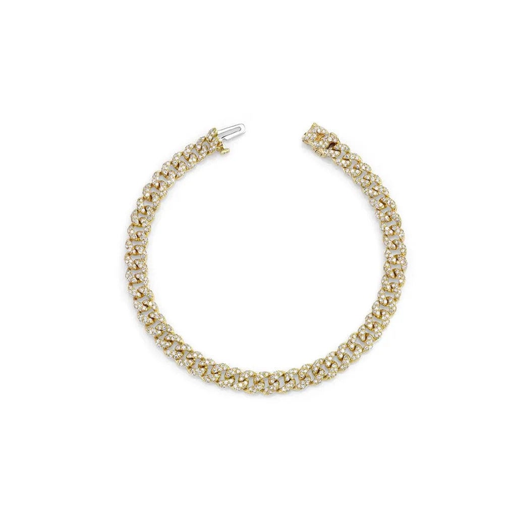 Mini 14K Gold & Micro-Pave Diamonds Cuban Chain Bracelet Signature Piece