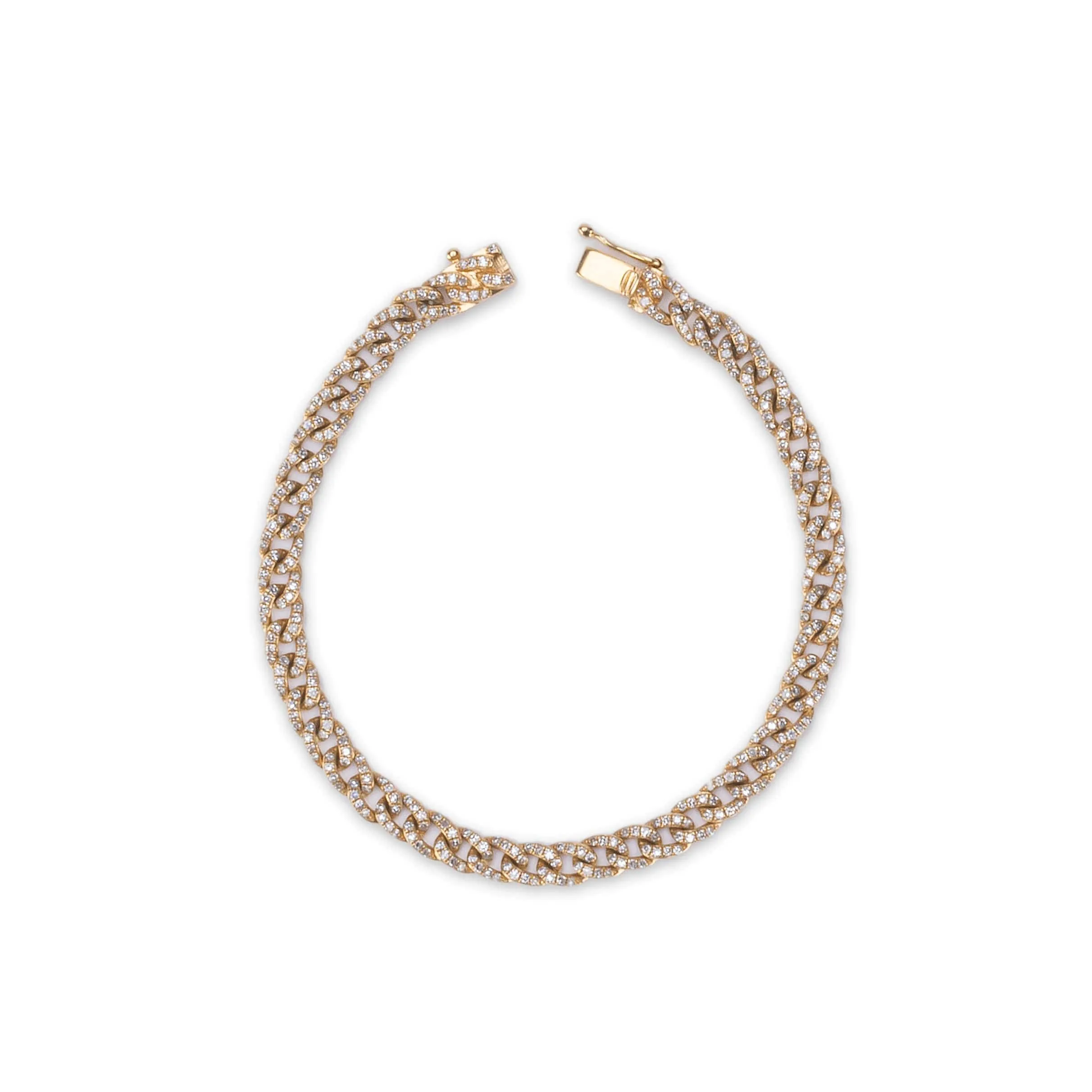 Mini 14K Gold & Micro-Pave Diamonds Cuban Chain Bracelet Signature Piece